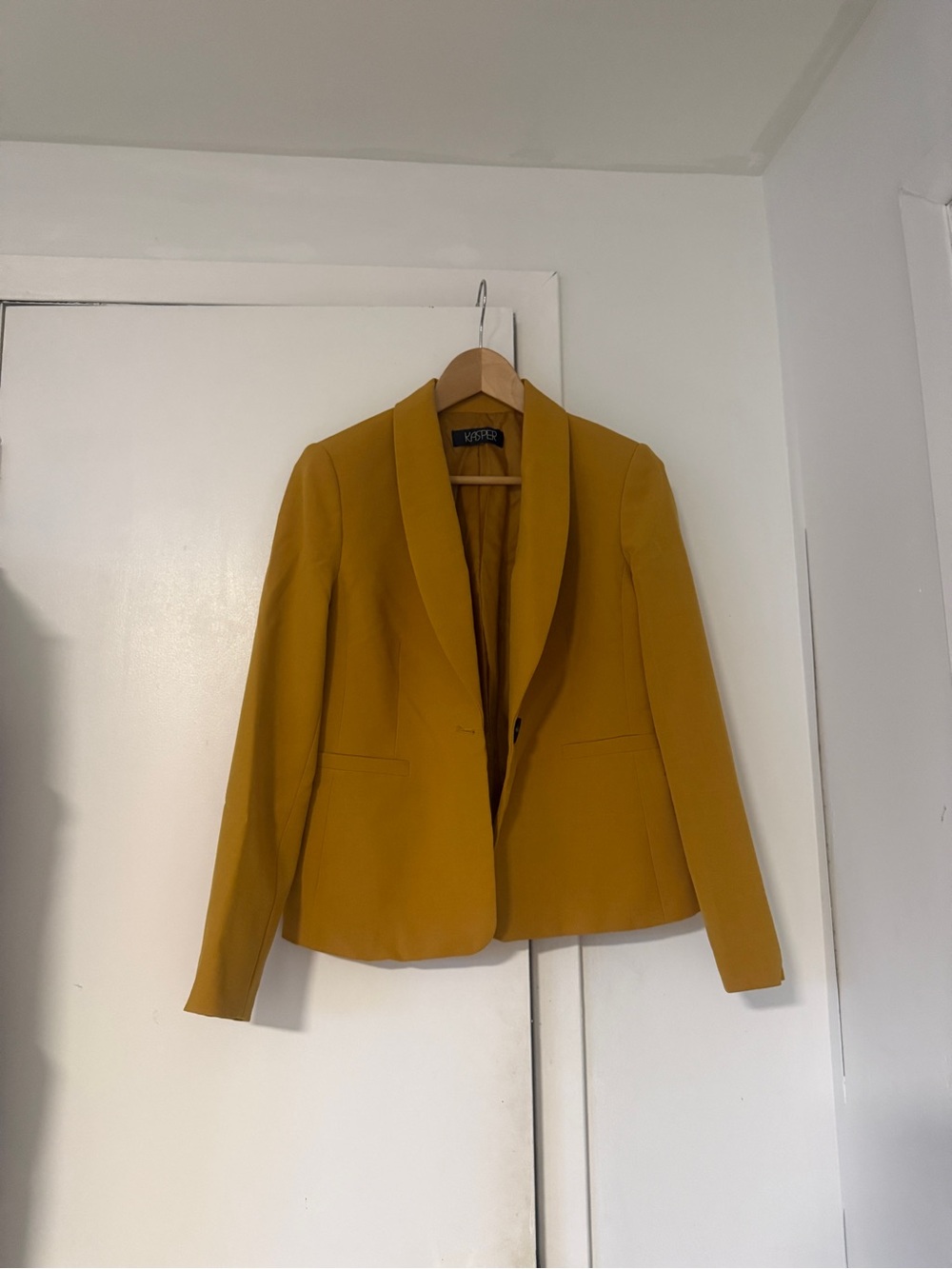 Kasper Mustard Blazer with Shawl Collar